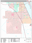 Palm Bay  Wall Map Premium Style